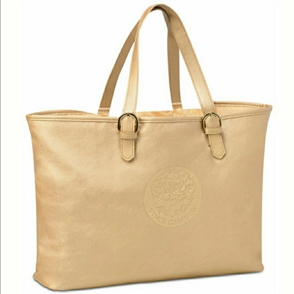 𝅺vince Camuto Gold Creat Embossed PVC Tote
